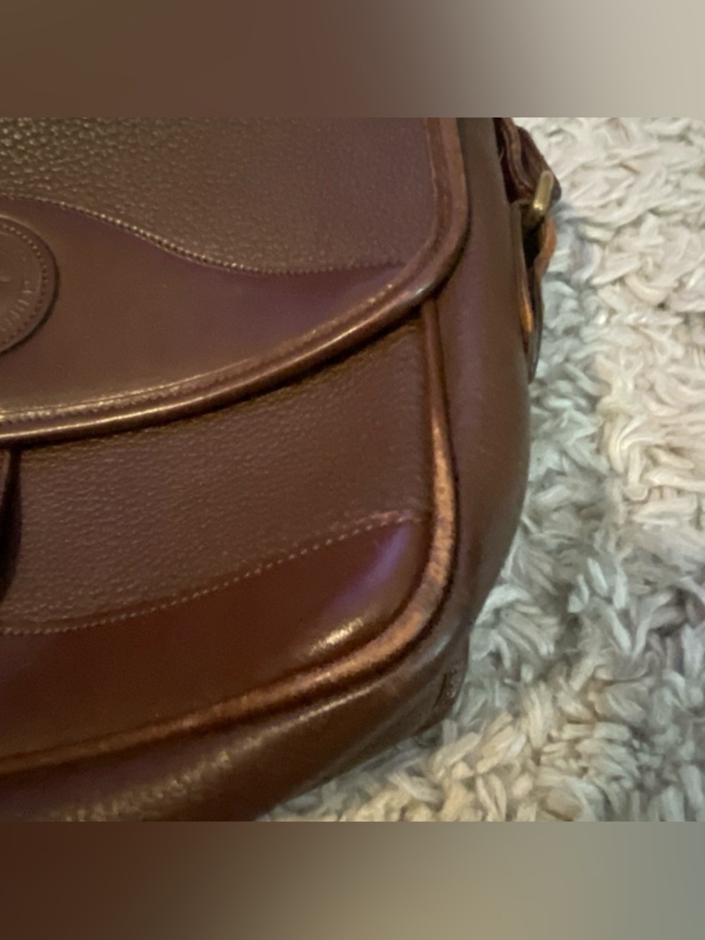 Vintage Dooney & Bourke Chocolate AWL Leather Crossbody Shoulder Bag - Picture 13 of 17